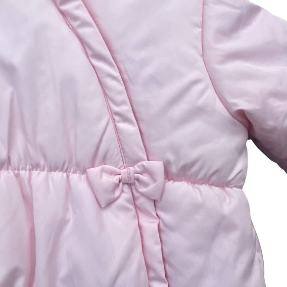 Just One You Baby Bear Quilted Puffer Pink One-Piece Infant Snowsuit-6-9 mos - Picture 2 of 15